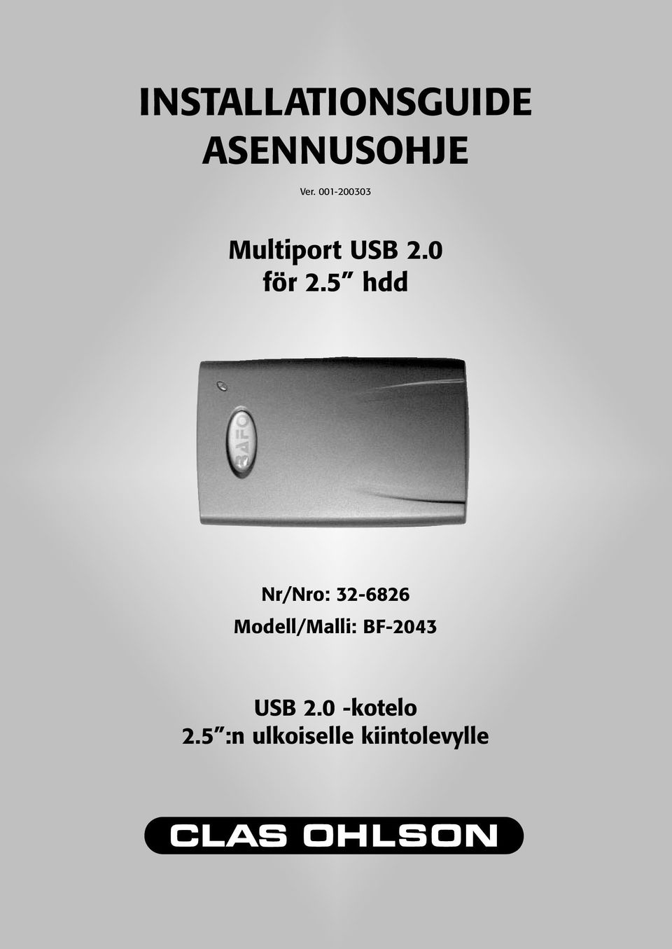 5 hdd Nr/Nro: 32-6826 Modell/Malli: