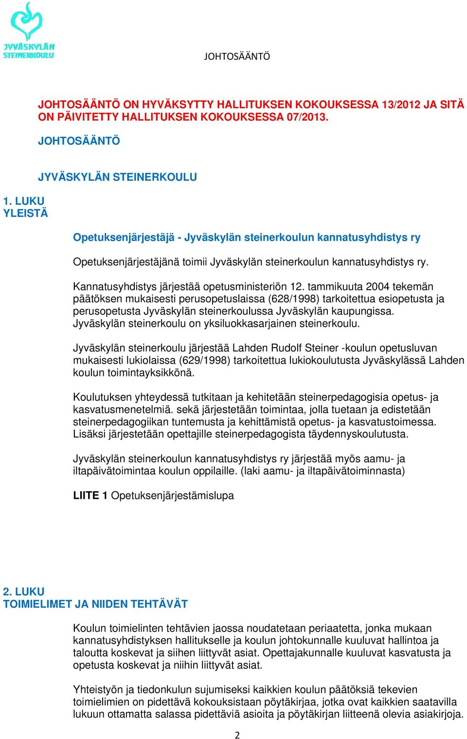 Kannatusyhdistys järjestää opetusministeriön 12.