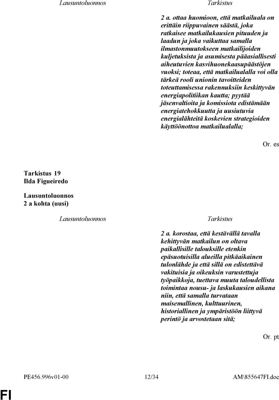 energiapolitiikan kautta; pyytää jäsenvaltioita ja komissiota edistämään energiatehokkuutta ja uusiutuvia energialähteitä koskevien strategioiden käyttöönottoa matkailualalla; Or.