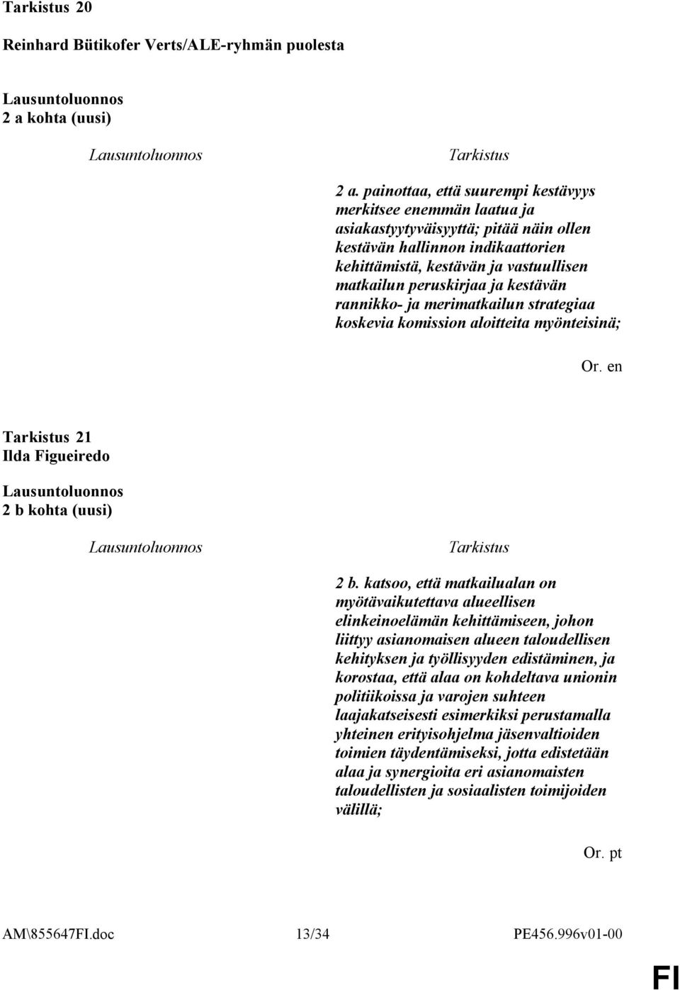 ja kestävän rannikko- ja merimatkailun strategiaa koskevia komission aloitteita myönteisinä; Or. en 21 Ilda Figueiredo 2 b kohta (uusi) 2 b.