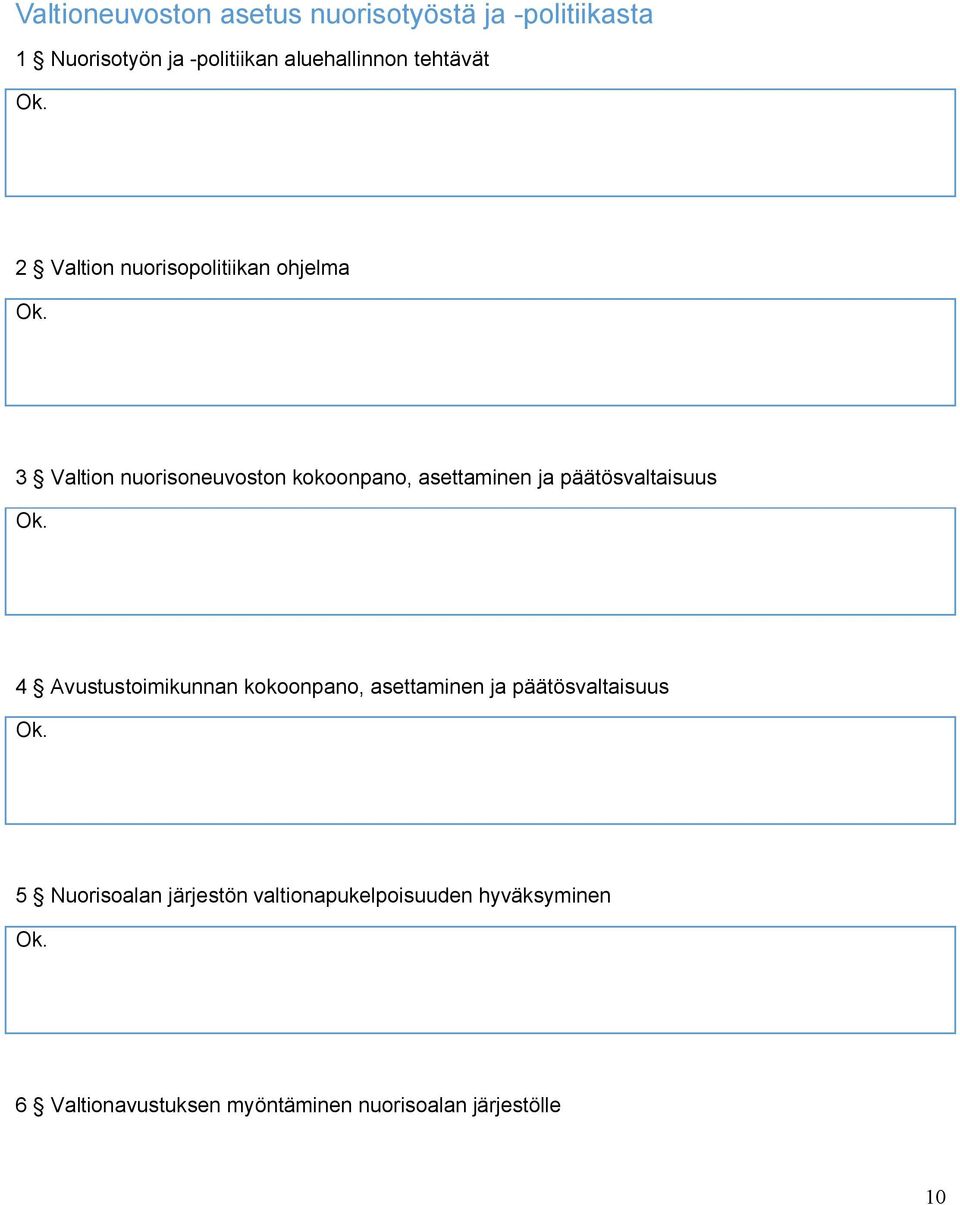 päätösvaltaisuus 4 Avustustoimikunnan kokoonpano, asettaminen ja päätösvaltaisuus 5 Nuorisoalan