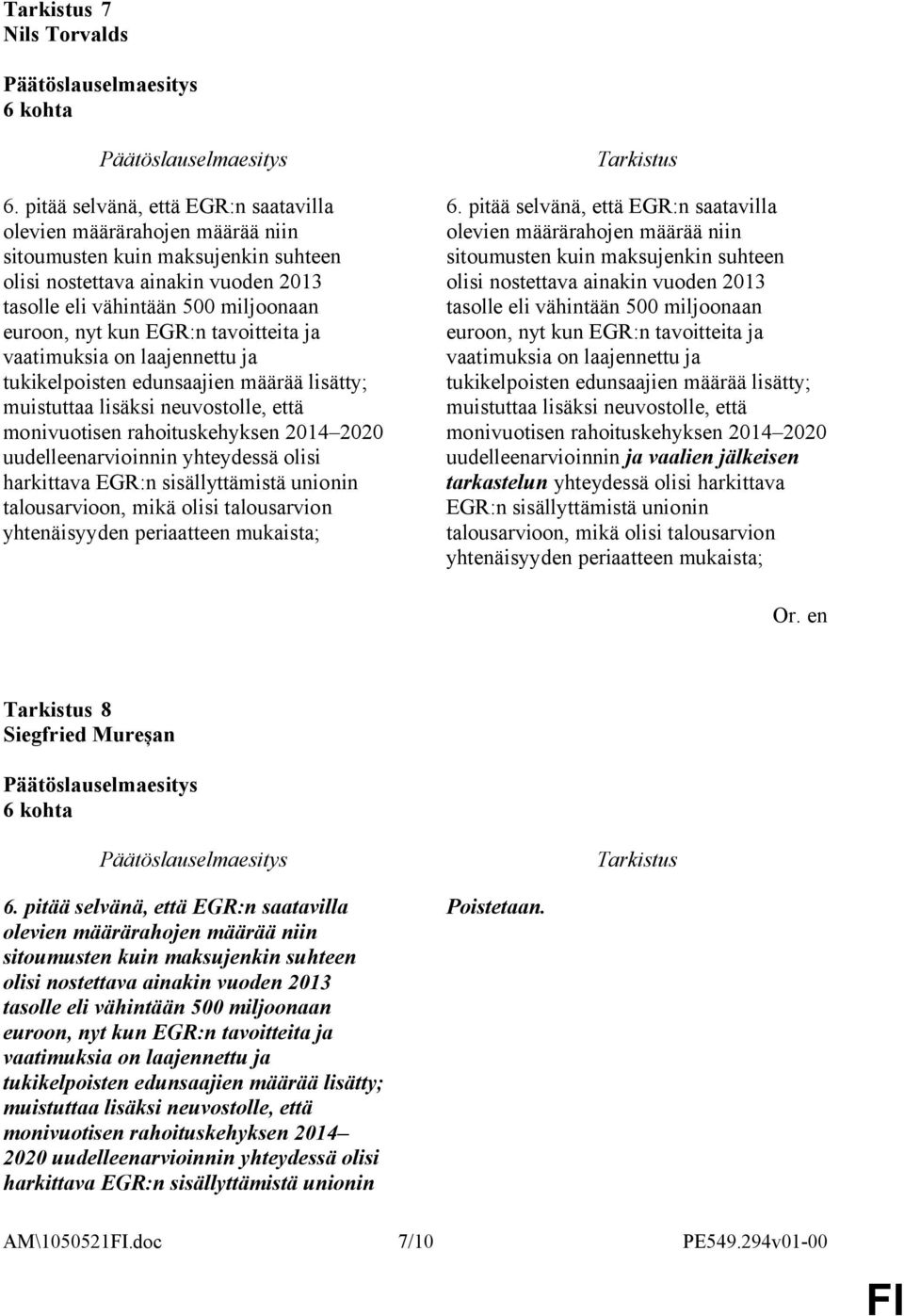 EGR:n tavoitteita ja vaatimuksia on laajennettu ja tukikelpoisten edunsaajien määrää lisätty; muistuttaa lisäksi neuvostolle, että monivuotisen rahoituskehyksen 2014 2020 uudelleenarvioinnin