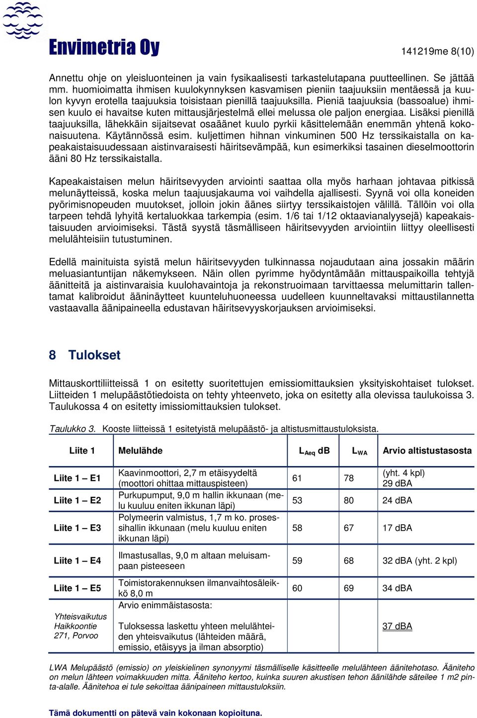 Pieniä taajuuksia (bassoalue) ihmisen kuulo ei havaitse kuten mittausjärjestelmä ellei melussa ole paljon energiaa.