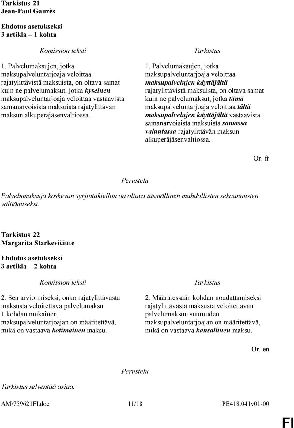 maksuista rajatylittävän maksun alkuperäjäsenvaltiossa. 1.