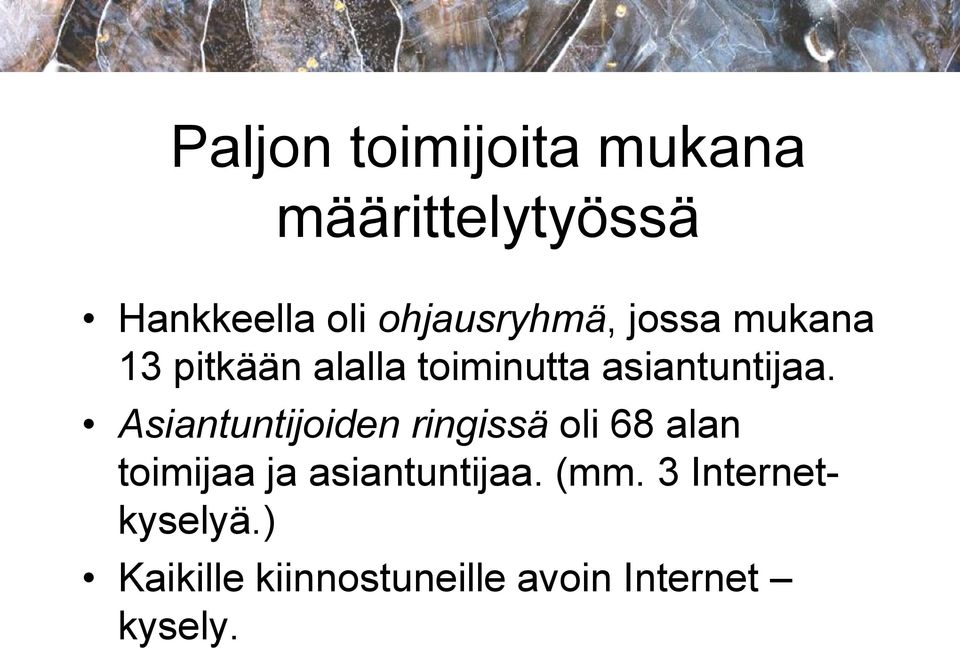 asiantuntijaa.