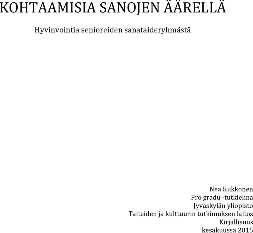 gradu -tutkielma Jyväskylän yliopisto Taiteiden