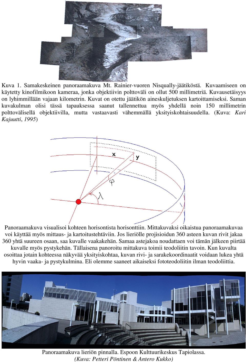 Saman kuvakulman olisi tässä tapauksessa saanut tallennettua myös yhdellä noin 150 millimetrin polttovälisellä objektiivilla, mutta vastaavasti vähemmällä yksityiskohtaisuudella.