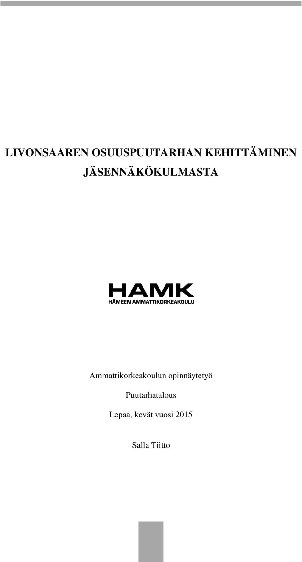 Ammattikorkeakoulun opinnäytetyö