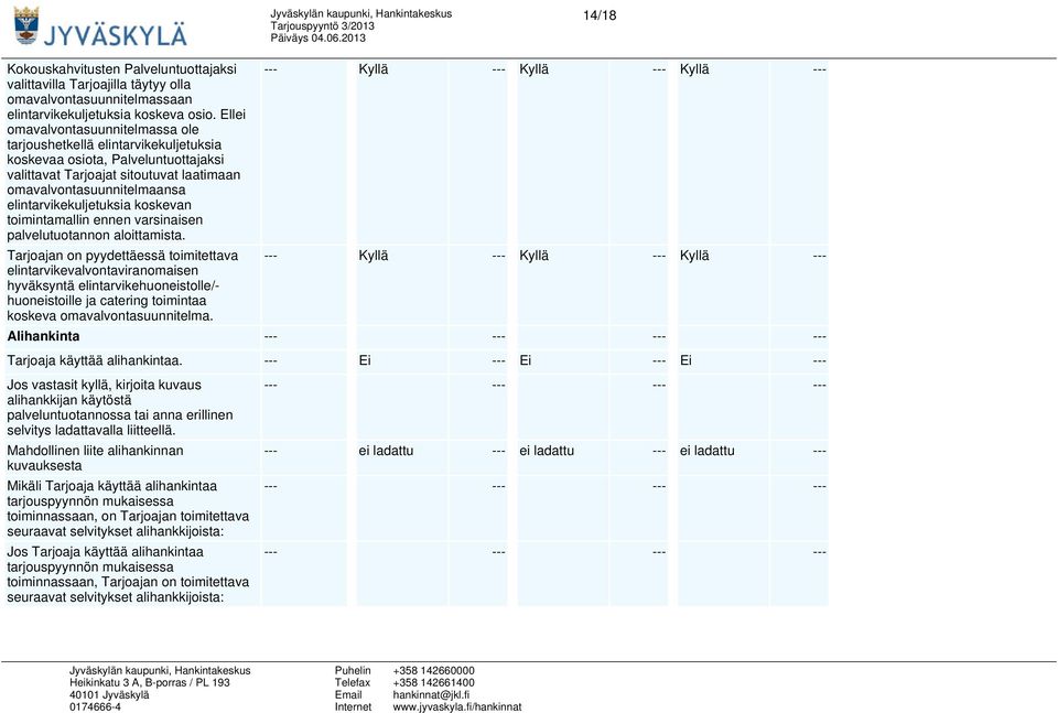 elintarvikekuljetuksia koskevan toimintamallin ennen varsinaisen palvelutuotannon aloittamista.