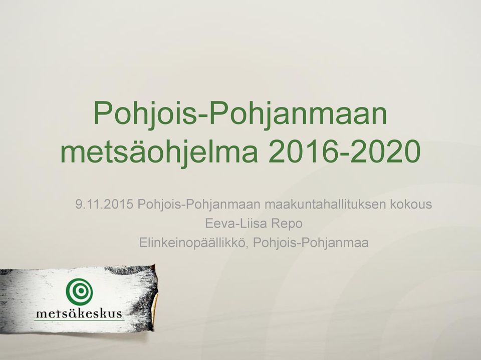 2015 Pohjois-Pohjanmaan