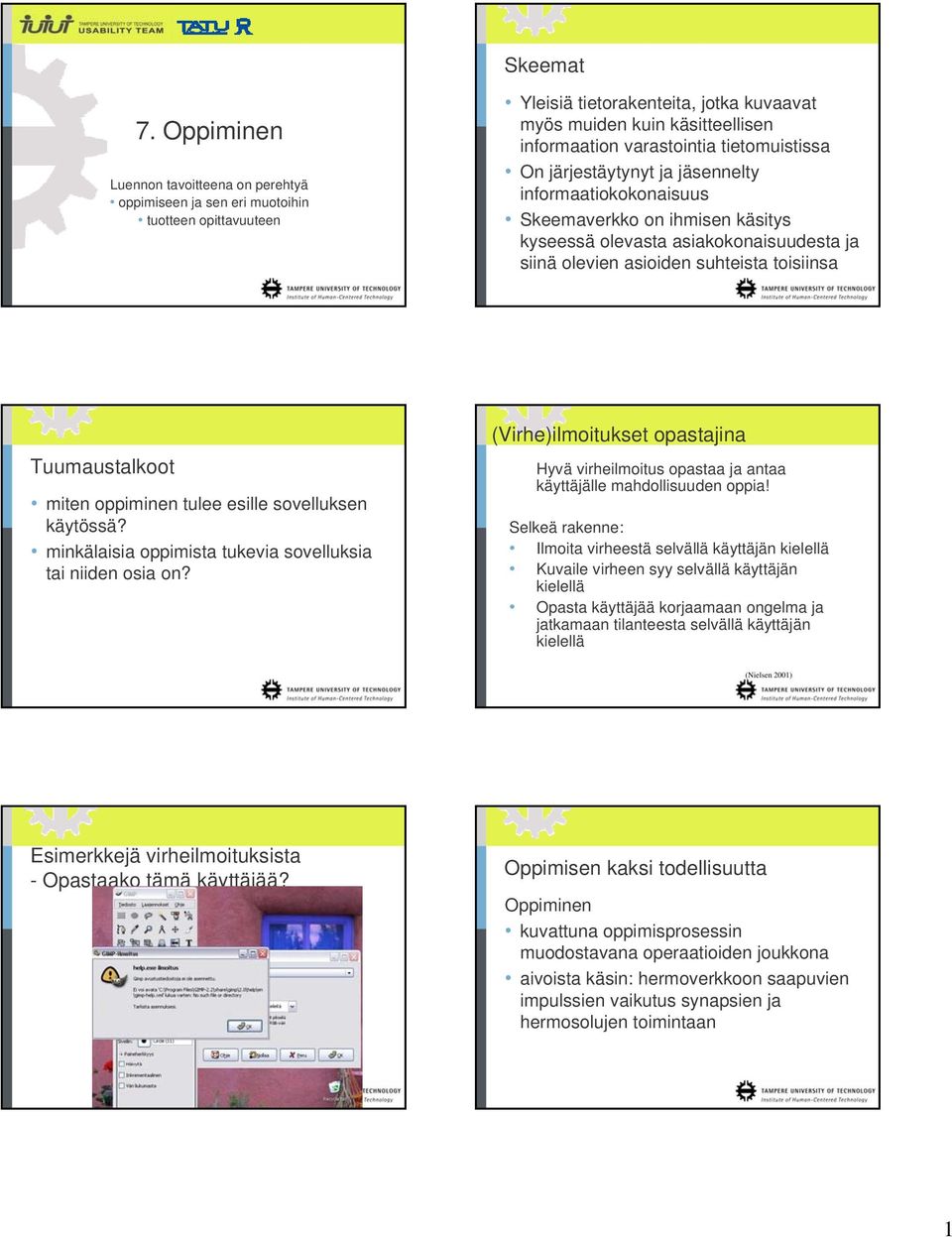 tietomuistissa On järjestäytynyt ja jäsennelty informaatiokokonaisuus Skeemaverkko on ihmisen käsitys kyseessä olevasta asiakokonaisuudesta ja siinä olevien asioiden suhteista toisiinsa