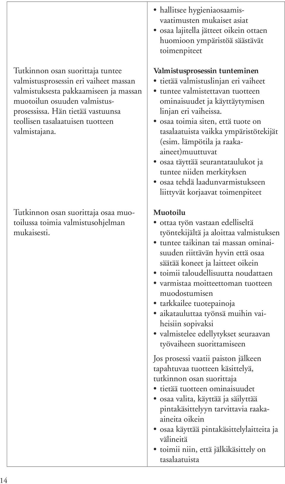 Tutkinnon osan suorittaja osaa muotoilussa toimia valmistusohjelman mukaisesti.
