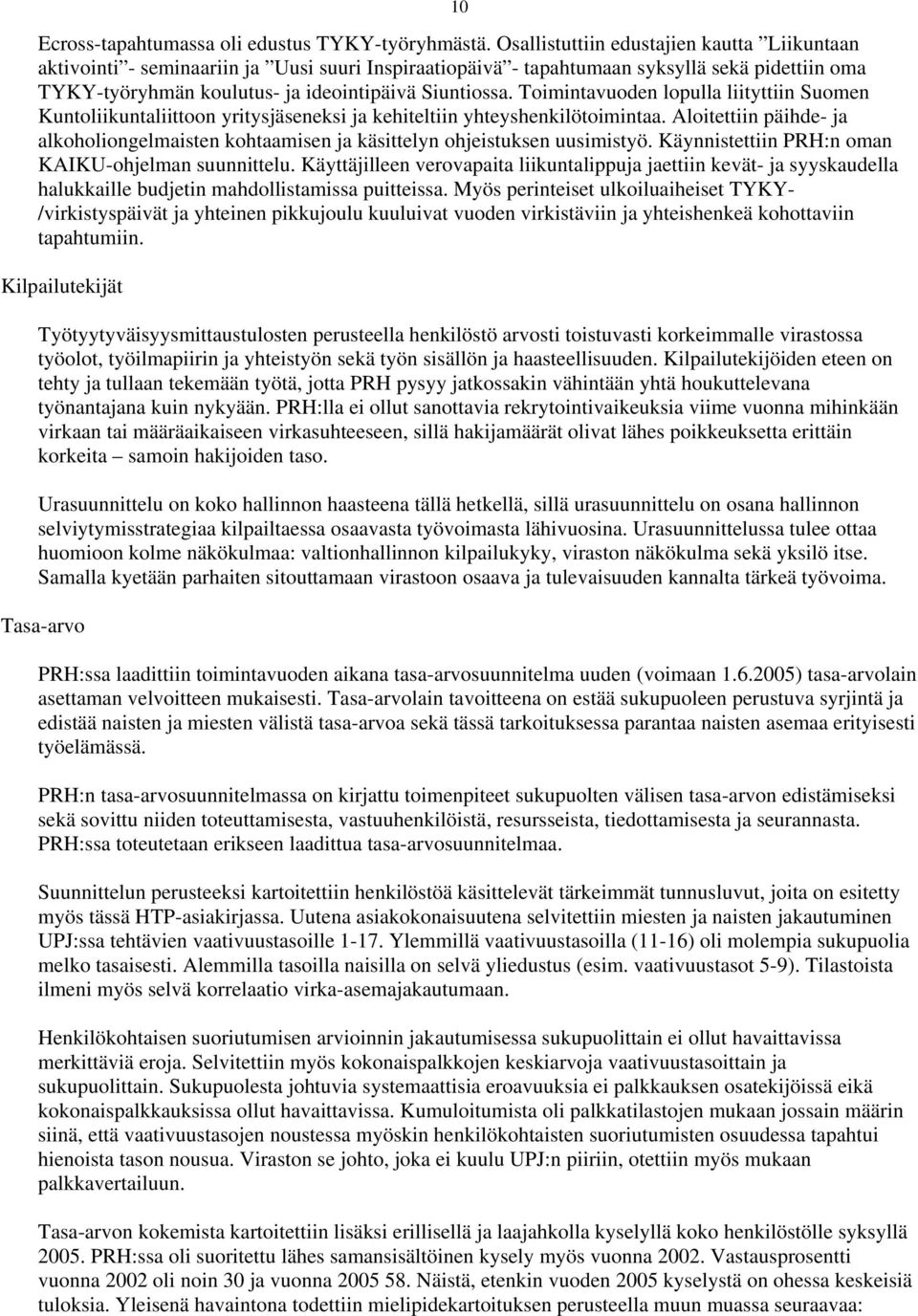 Toimintavuoden lopulla liityttiin Suomen Kuntoliikuntaliittoon yritysjäseneksi ja kehiteltiin yhteyshenkilötoimintaa.