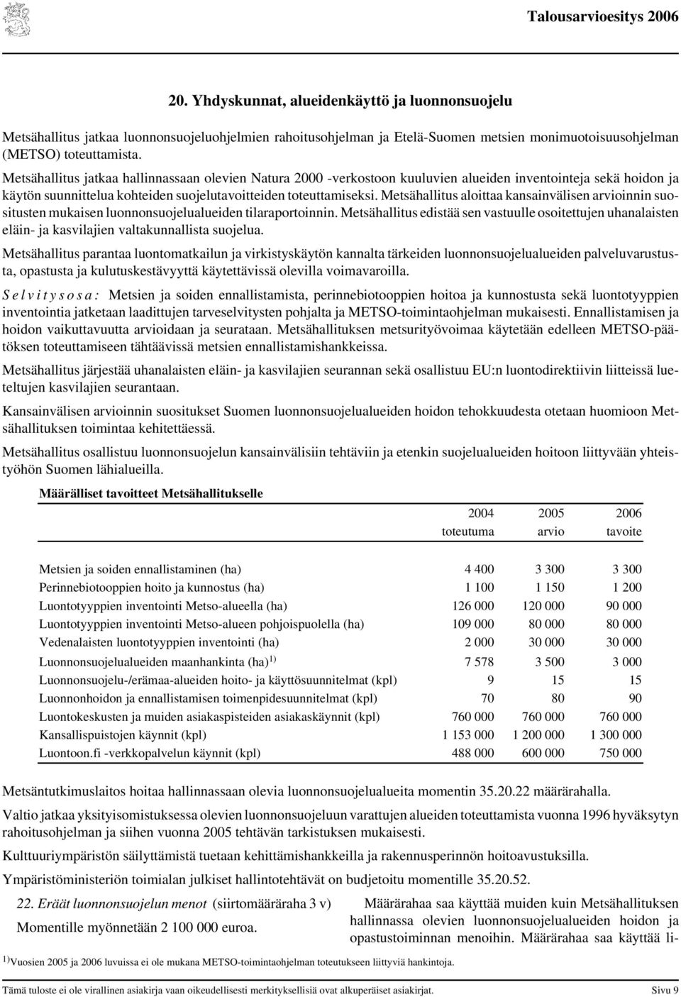 Metsähallitus aloittaa kansainvälisen arvioinnin suositusten mukaisen luonnonsuojelualueiden tilaraportoinnin.