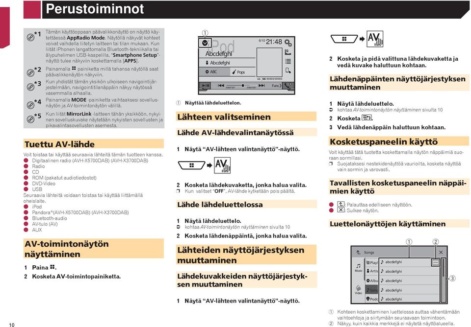 *2 Painamalla painiketta millä tahansa näytöllä saat päävalikkonäytön näkyviin.
