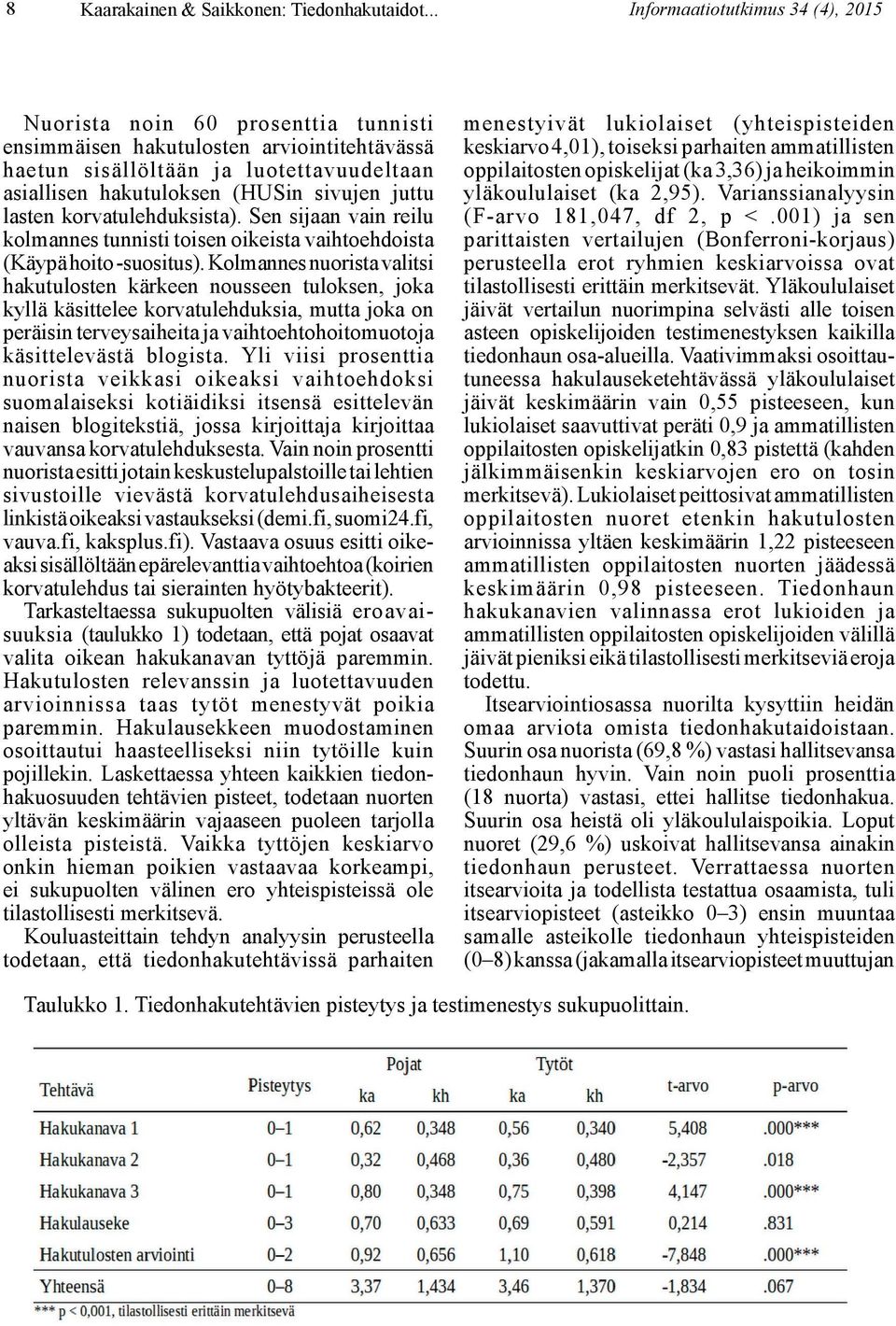 juttu lasten korvatulehduksista). Sen sijaan vain reilu kolmannes tunnisti toisen oikeista vaihtoehdoista (Käypä hoito -suositus).
