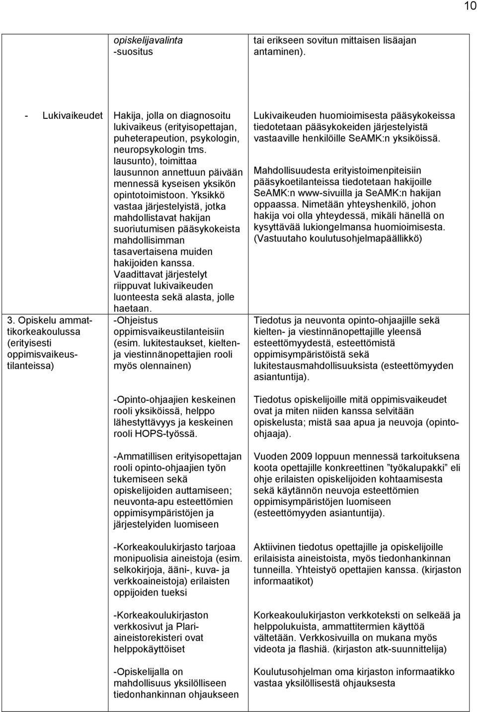 lausunto), toimittaa lausunnon annettuun päivään mennessä kyseisen yksikön opintotoimistoon.