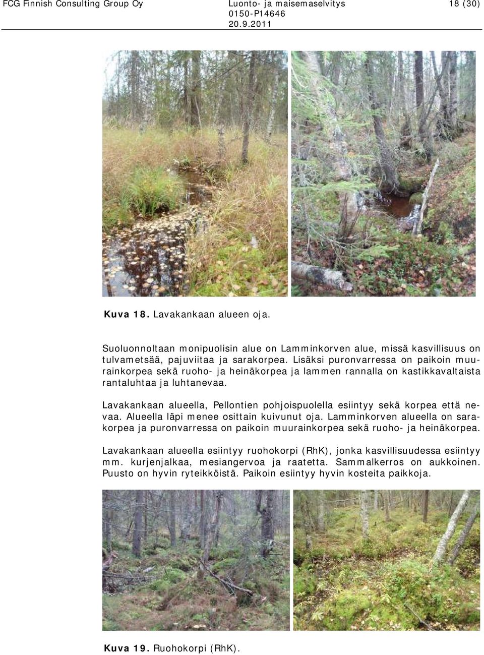 Lisäksi puronvarressa on paikoin muurainkorpea sekä ruoho- ja heinäkorpea ja lammen rannalla on kastikkavaltaista rantaluhtaa ja luhtanevaa.