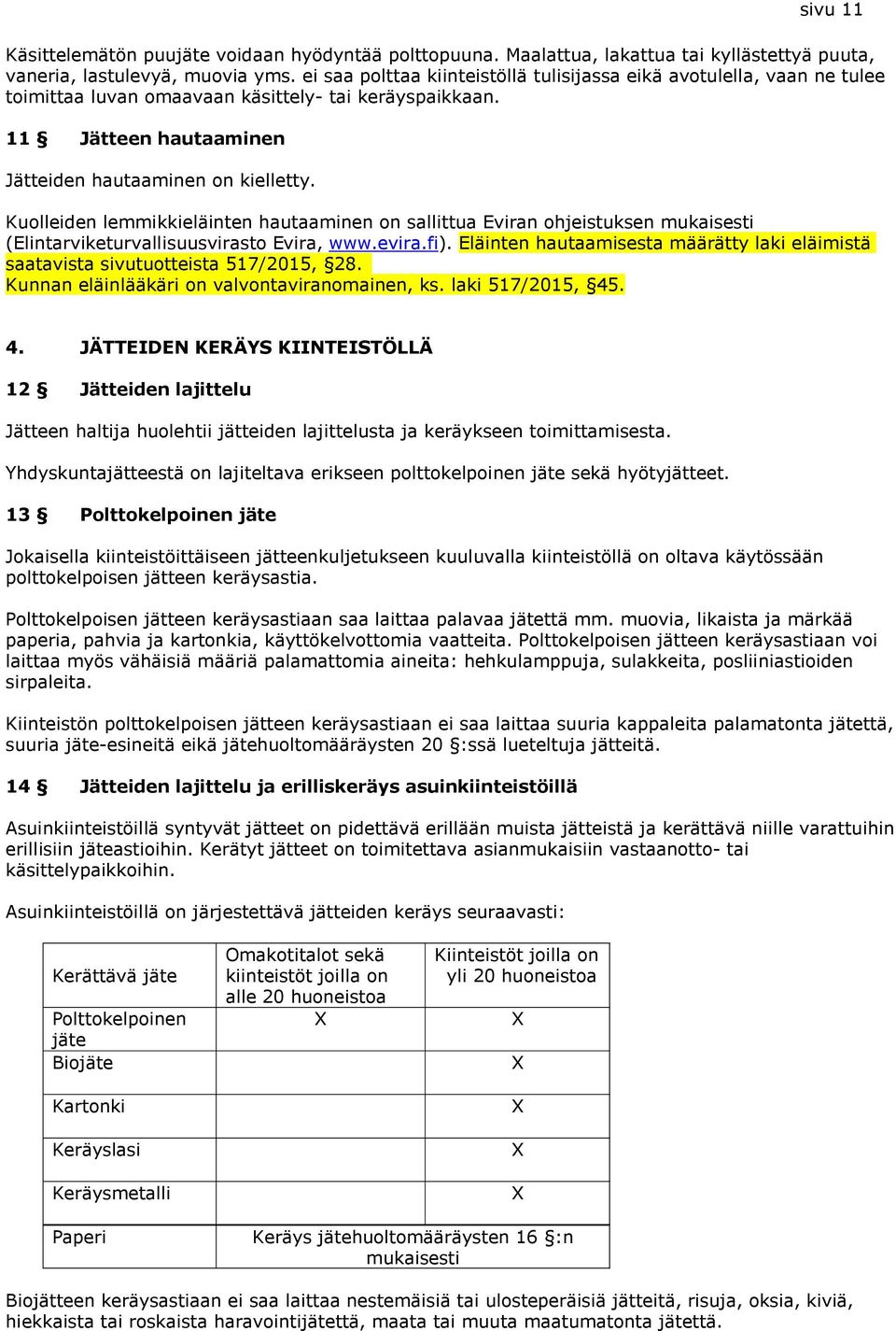 Kuolleiden lemmikkieläinten hautaaminen on sallittua Eviran ohjeistuksen mukaisesti (Elintarviketurvallisuusvirasto Evira, www.evira.fi).