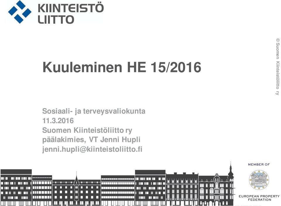 2016 Suomen Kiinteistöliitto ry