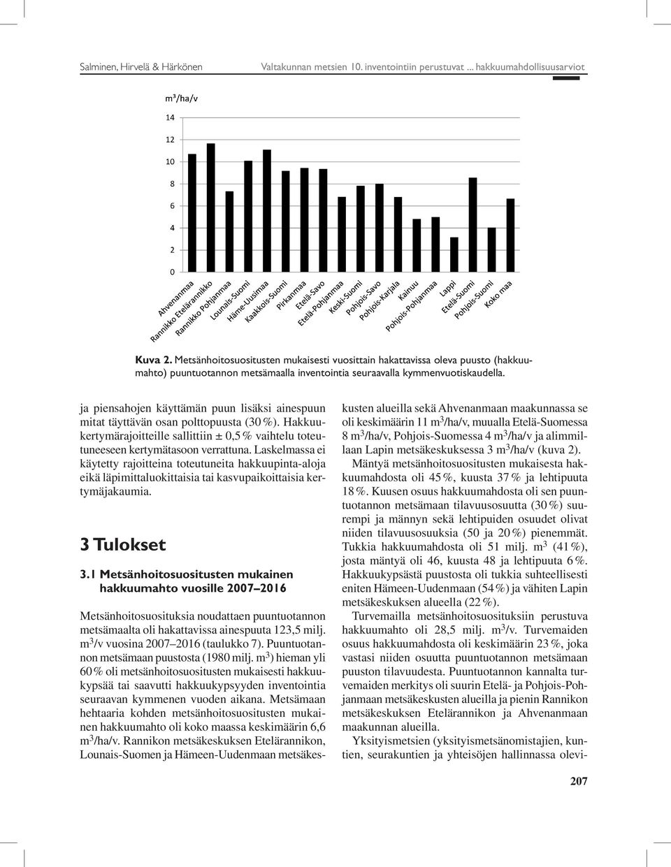 ja piensahojen käyttämän puun lisäksi ainespuun mitat täyttävän osan polttopuusta (30 %). Hakkuukertymärajoitteille sallittiin ± 0,5 % vaihtelu toteutuneeseen kertymätasoon verrattuna.