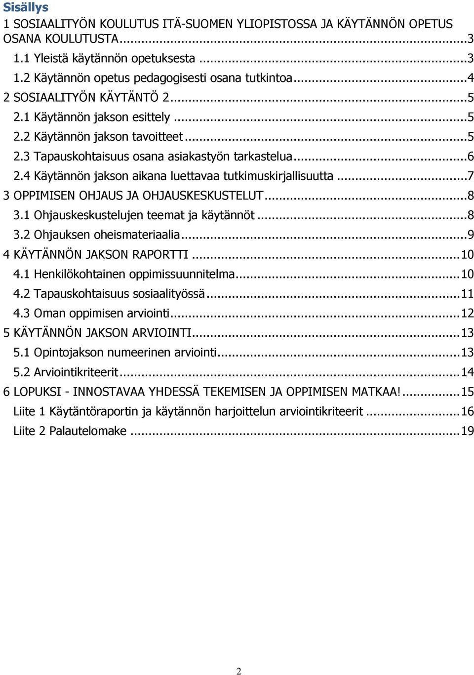 4 Käytännön jakson aikana luettavaa tutkimuskirjallisuutta... 7 3 OPPIMISEN OHJAUS JA OHJAUSKESKUSTELUT... 8 3.1 Ohjauskeskustelujen teemat ja käytännöt... 8 3.2 Ohjauksen oheismateriaalia.