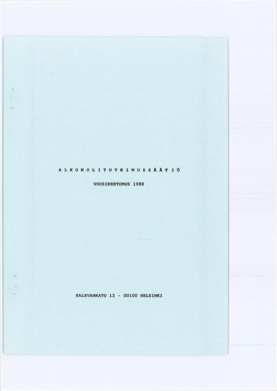 VUOSIKERTOMUS 1988