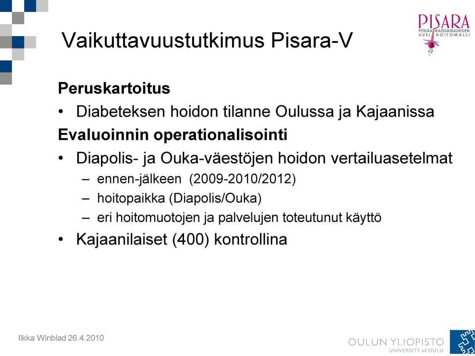 vertailuasetelmat ennen-jälkeen (2009-2010/2012) hoitopaikka