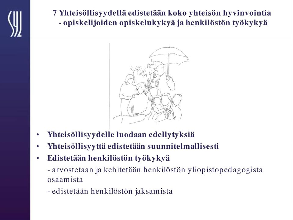 Yhteisöllisyyttä edistetään suunnitelmallisesti Edistetään henkilöstön työkykyä -