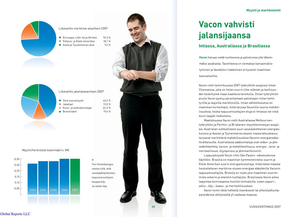 Tavoitteena on voimakas kansainvälistyminen ja läsnäolon lisääminen erityisesti maailman kasvualueilla.