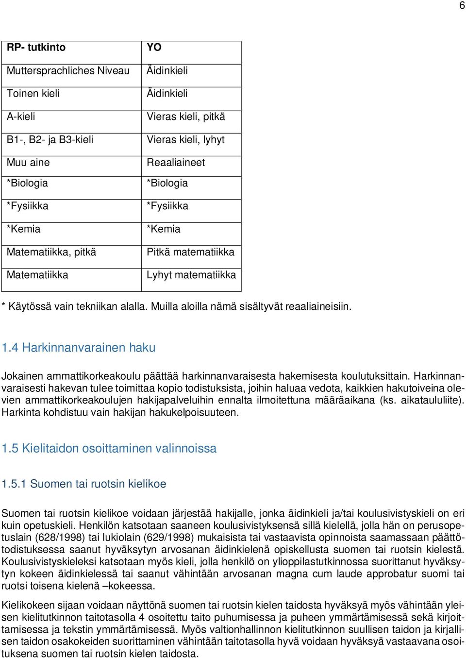 4 Harkinnanvarainen haku Jokainen ammattikorkeakoulu päättää harkinnanvaraisesta hakemisesta koulutuksittain.