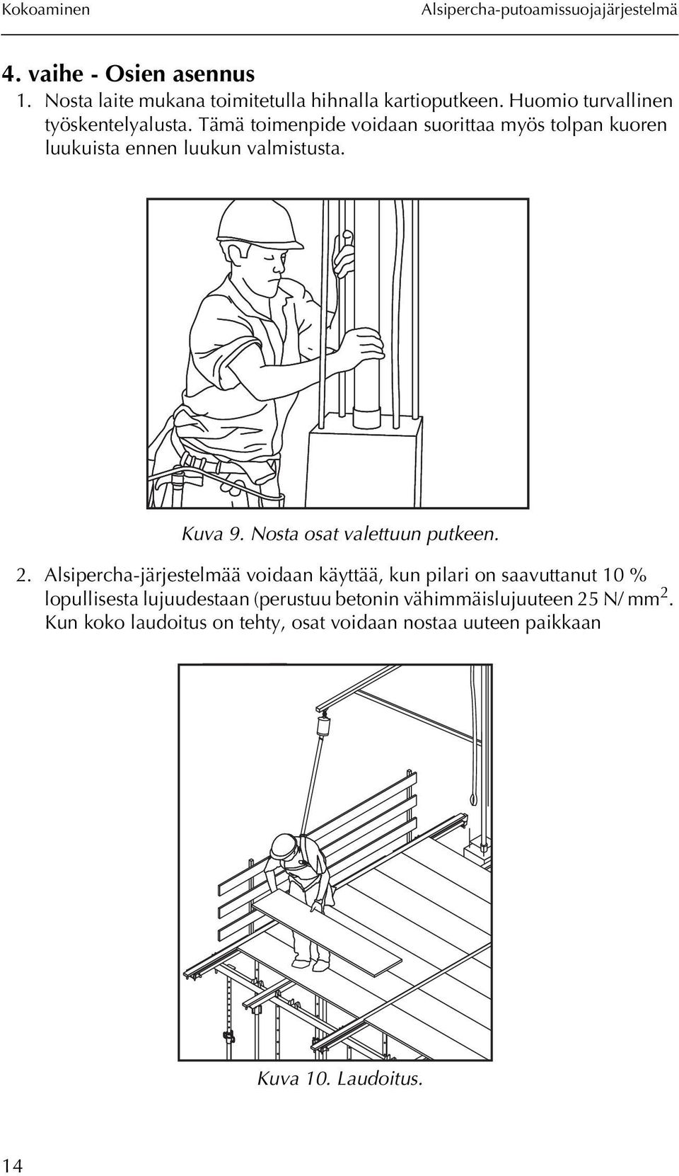 Tämä toimenpide voidaan suorittaa myös tolpan kuoren luukuista ennen luukun valmistusta. Kuva 9.