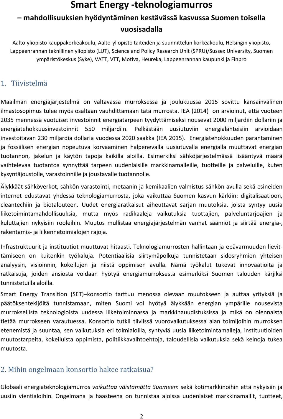 Lappeenrannan kaupunki ja Finpro 1.