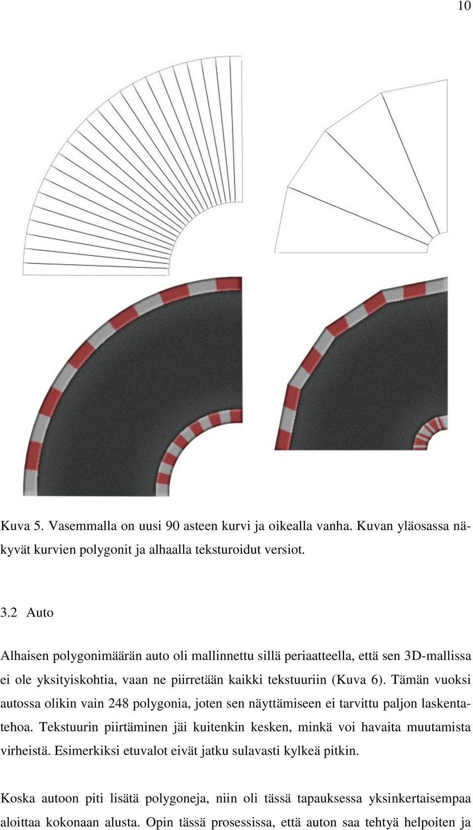 Tämän vuoksi autossa olikin vain 248 polygonia, joten sen näyttämiseen ei tarvittu paljon laskentatehoa.