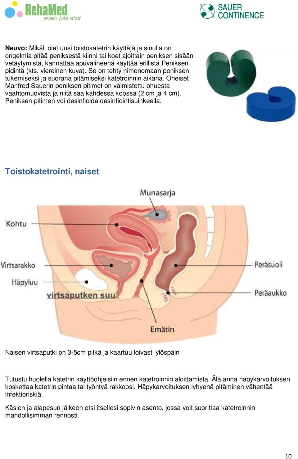 Oheiset Manfred Sauerin peniksen pitimet on valmistettu ohuesta vaahtomuovista ja niitä saa kahdessa koossa (2 cm ja 4 cm). Peniksen pitimen voi desinfioida desinfiointisuihkeella.