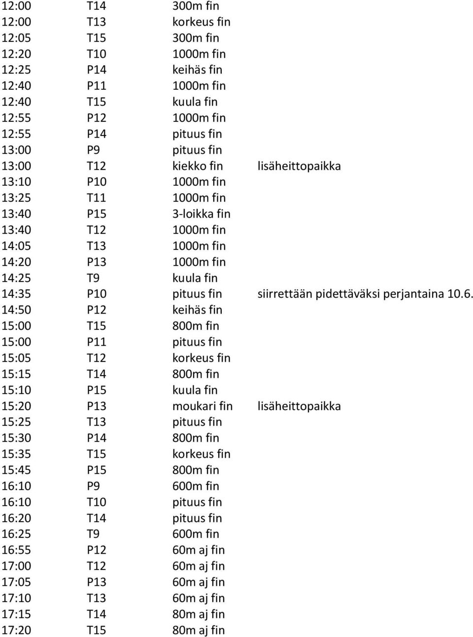 pituus fin siirrettään pidettäväksi perjantaina 10.6.