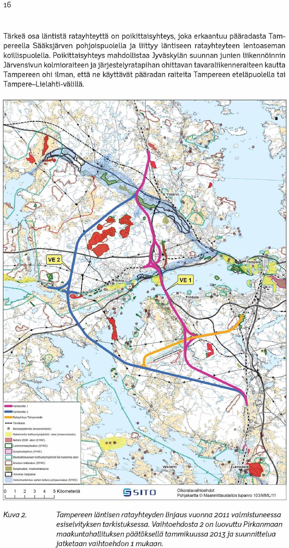 pääradan raiteita Tampereen eteläpuolella tai Tampere-LieLahti-väLiLLä.