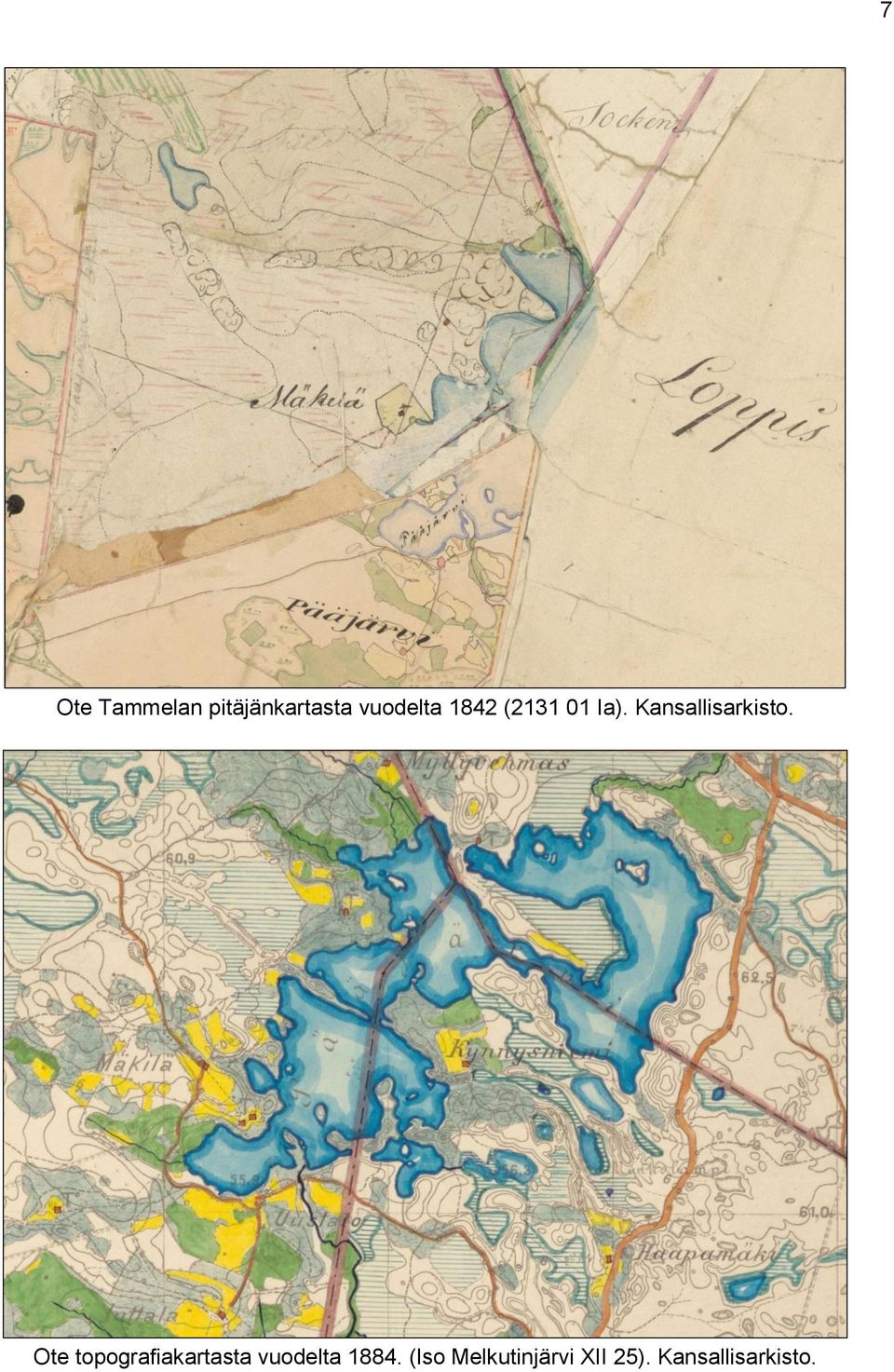 Ote topografiakartasta vuodelta 1884.