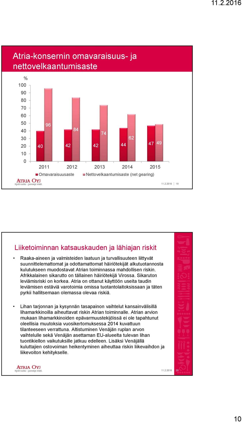 muodostavat Atrian toiminnassa mahdollisen riskin. Afrikkalainen sikarutto on tällainen häiriötekijä Virossa. Sikaruton leviämisriski on korkea.