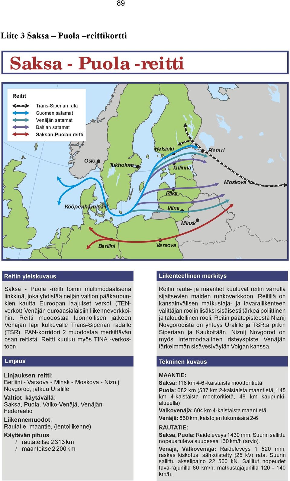 (TENverkot) n euroaasialaisiin liikenneverkkoihin. Reitti muodostaa luonnollisen jatkeen n läpi kulkevalle Trans-Siperian radalle (TSR). PAN-korridori 2 muodostaa merkittävän osan reitistä.