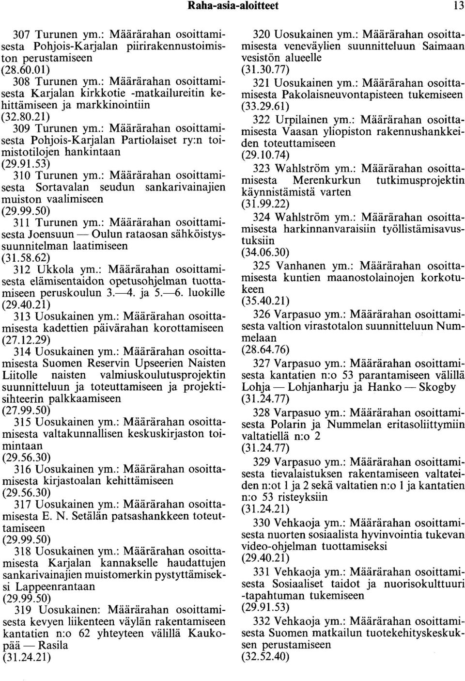 : Määrärahan osoittamisesta Pohjois-Karjalan Partiolaiset ry:n toimistotilojen hankintaan (29.91.53) 310 Turunen ym.