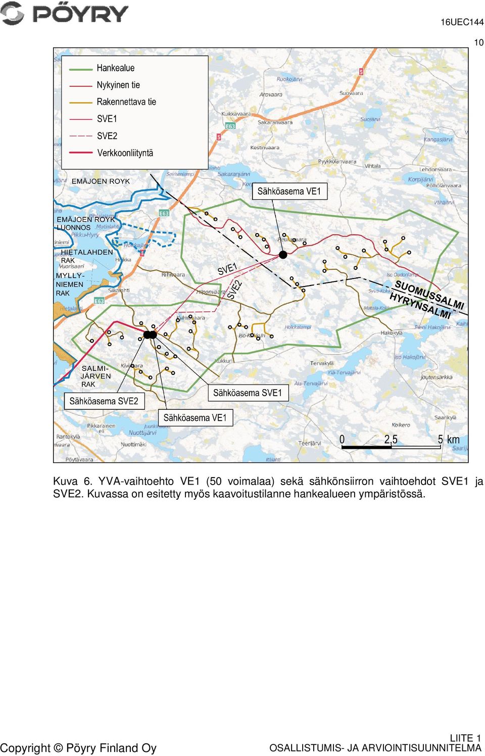 sähkönsiirron vaihtoehdot SVE1 ja SVE2.