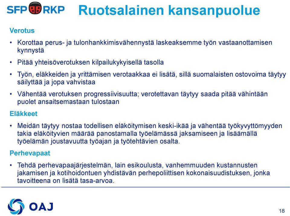 ansaitsemastaan tulostaan Eläkkeet Meidän täytyy nostaa todellisen eläköitymisen keski-ikää ja vähentää työkyvyttömyyden takia eläköityvien määrää panostamalla työelämässä jaksamiseen ja lisäämällä