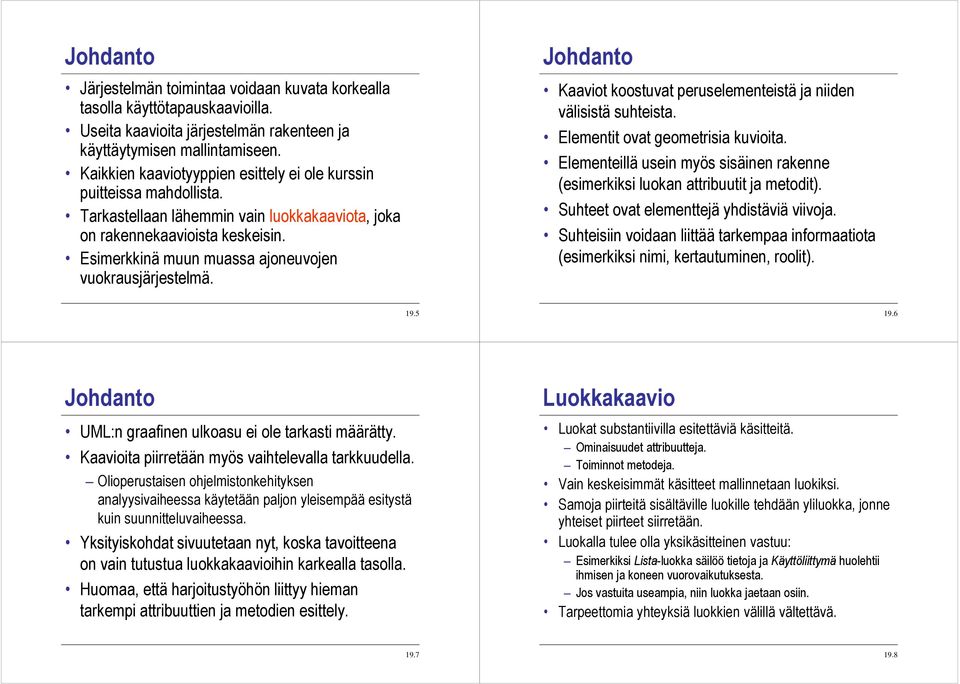 Esimerkkinä muun muassa ajoneuvojen vuokrausjärjestelmä. Johdanto Kaaviot koostuvat peruselementeistä ja niiden välisistä suhteista. Elementit ovat geometrisia kuvioita.