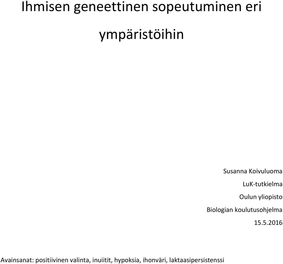 Biologian koulutusohjelma 15.