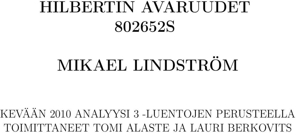 ANALYYSI 3 -LUNTOJN PRUSTLLA