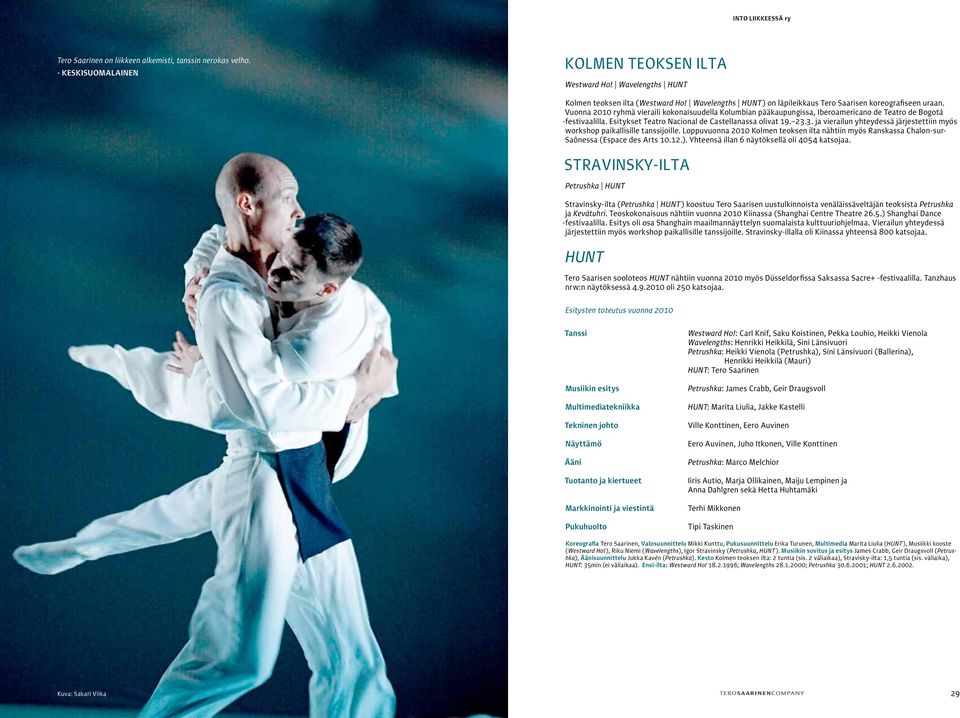 Esitykset Teatro Nacional de Castellanassa olivat 19. 23.3. ja vierailun yhteydessä järjestettiin myös workshop paikallisille tanssijoille.
