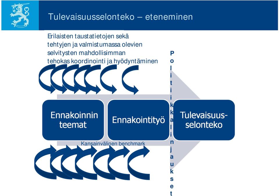 selvitysten mahdollisimman tehokas koordinointi ja