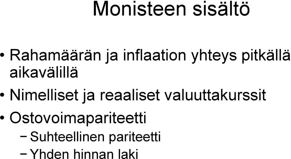 reaaliset valuuttakurssit
