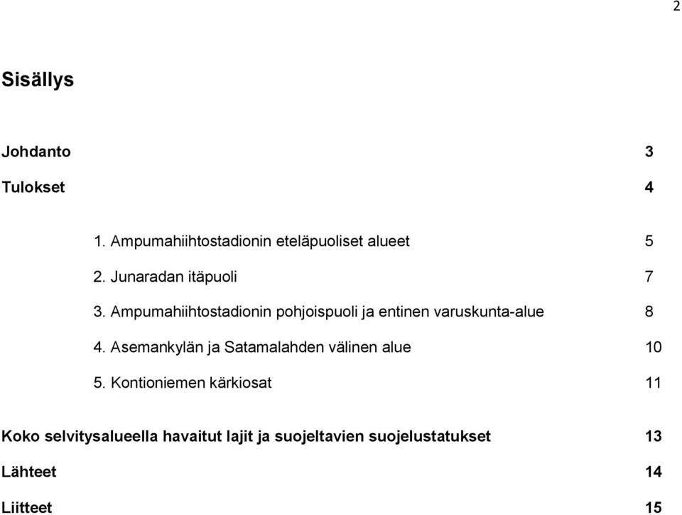 Ampumahiihtostadionin pohjoispuoli ja entinen varuskunta-alue 8 4.